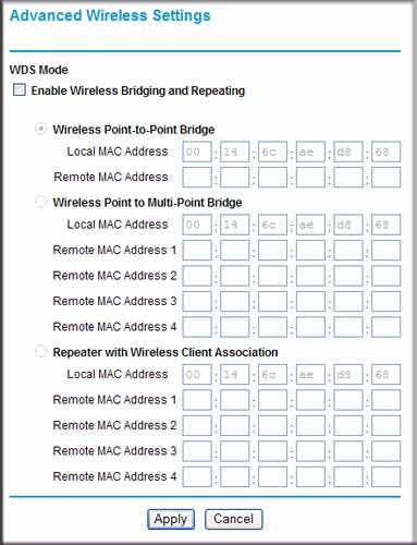 Here are some examples of wireless bridged configurations: Point-to-point bridge. The modem router communicates with another bridge-mode wireless station.