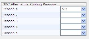 XO Communications and Microsoft Lync 5.17 Step 18: Defining Reasons for Alternative Routing This step describes how to configure the reasons for SIP Alternative Routing.