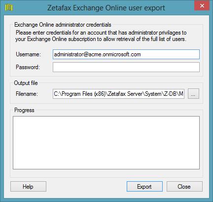 If you supply details for a standard user account, then the exported list will only contain details of that single account. C lick the Export button to start the export.