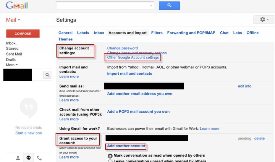 Under Settings and Change account settings: there is an Other Google Account settings option. Choose this option.