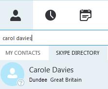 Skype for Business displays the contact within the chosen group in the Skype for Business window.