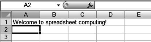Lab 5: Spreadsheet Concepts Using Microsoft Excel 103 Press the Delete key on the keyboard. Notice that the cell entry has been erased.