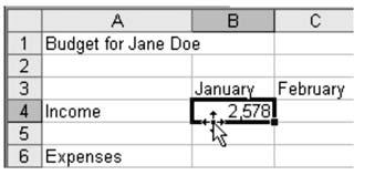 Lab 5: Spreadsheet Concepts Using Microsoft Excel 107 Moving Cell Contents Cell contents can be easily copied or moved to other cells. Let s do some practicing! Activate cell B4.