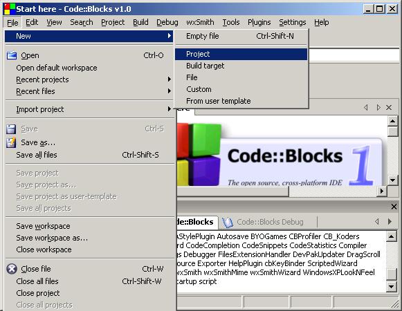 First Project After you have finished downloading and setting up the Code::Blocks system, you can be in to write code.