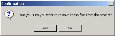 You will need to confirm that you wish to remove the file(s). Press Yes, if you are sure you want to remove them. Otherwise press No.