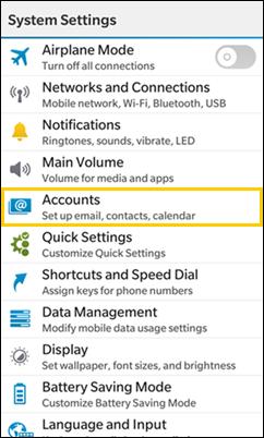 ACCESSING YOUR EMAIL Configuring Your USC Email Account for Use on a Blackberry Device Follow the steps below to configure the email client on your Blackberry device for use with