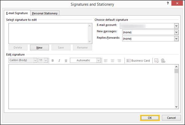 CREATING RULES AND SIGNATURES 5. Use the Signatures and Stationary window to create an e-mail signature and set the automatic application rules (optional).