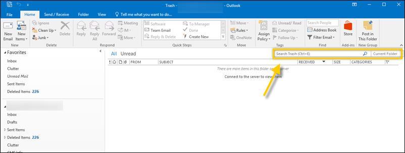 SEARCHING OUTLOOK SEARCHING MICROSOFT OUTLOOK Microsoft Outlook provides a variety of search options to assist you in locating the specific item you seek.