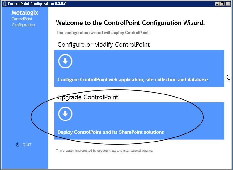 Upgrading from a Previous Version of ControlPoint When upgrading to a new version of ControlPoint: Make sure that you: run the installer on the Web front-end server on which the original installation