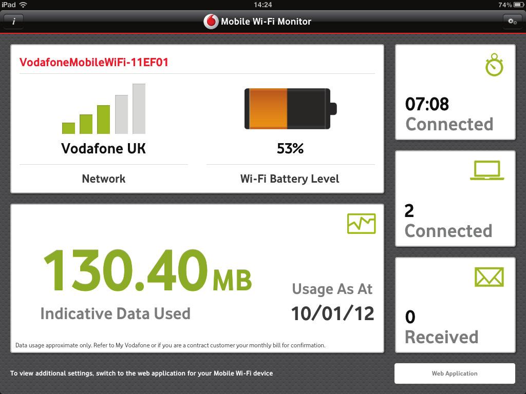 Hints and tips Using the Vodafone Mobile Wi-Fi Monitor app on iphone, ipad,