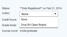 Manage Your Registration Log in to view or change your existing class registration in the Manage Registration screen. The classes in which you are currently registered will display.