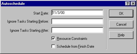 Scheduling Projects Using Autoschedule Autoschedule schedules task priority as follows: Priority Level Signifier Highest Numbers 0 through 9 Default 10 Lowest Numbers 11 through 36 In the case of