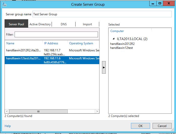 Explore the server group Tip: Server manager configurations can be exported to