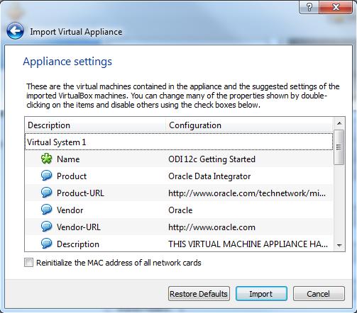 Confirm the Appliance (VM) settings and click