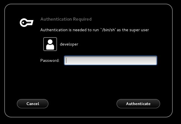 You will need to enter your password ( admin1 in our case) and click Authenticate.