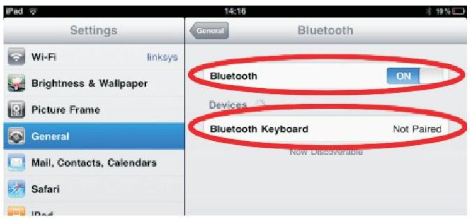 When the system finds the keyboard, select Bluetooth Keyboard. 5.