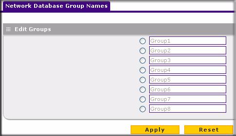 To edit a Group Name in the Network Database: 1.