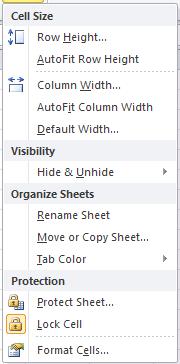 sheets, add protection, and provides a full array of additional cell formatting tools. Adjust the row height or column width.
