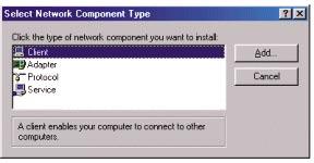 Control Panel Double-click on Network