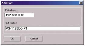 TCP/IP Printing for Windows 98SE/ME (continued) Click Add Port Type in the