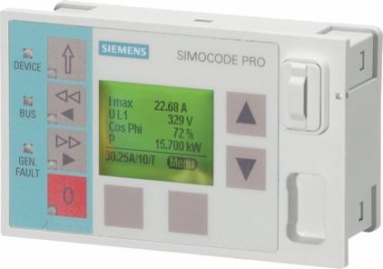 SIMOCODE 3UF Motor Management and Control Devices SIMOCODE pro 3UF motor management and control devices Operator panels with display Operator panel with display for SIMOCODE pro V As an alternative