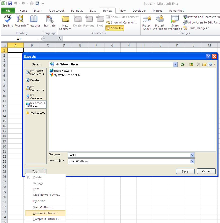 1) Open the Excel file in which you would like to add the