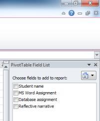 A blank Pivot Table will appear on the left and the Field List will appear on the right. 5.