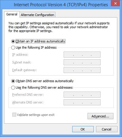 For Windows 8 OS Select Obtain