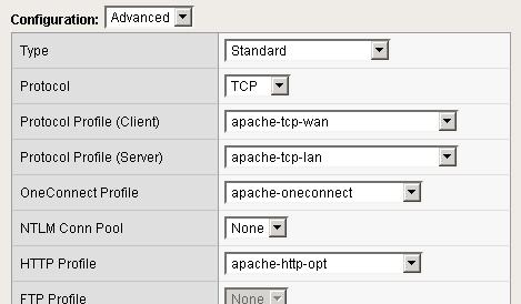 From the Protocol Profile (Client) list select the name of the profile you created in the Creating the WAN optimized TCP profile section.