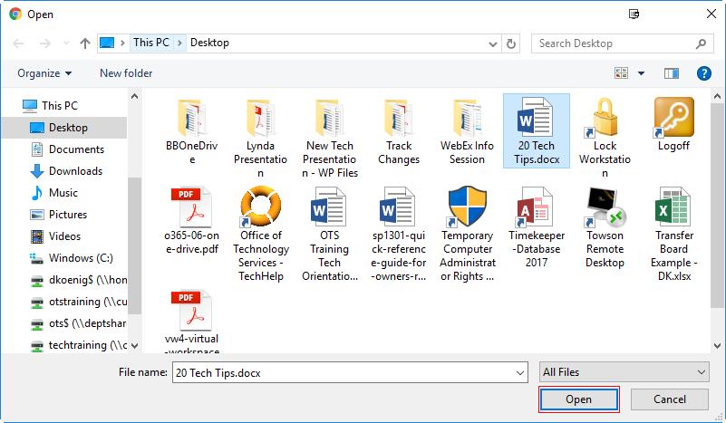 Uploading Files to SharePoint Folders, documents and other Microsoft Office files that are on your computer can be uploaded and stored in SharePoint.