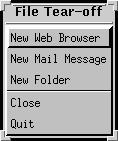 Figure 1-6 shows frames with open menus for both Windows and Motif. Since tear-off menus are available on Motif systems, its menus look and act a little differently.