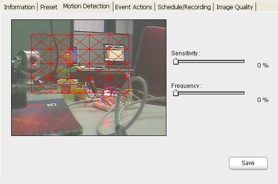 E.2.4.2.3. Device Setting Motion Detection STEP 2 STEP 1 STEP 3 To detect specific area motion detection, you have to define a detection zone. STEP 1: Move your mouse to the live video area.