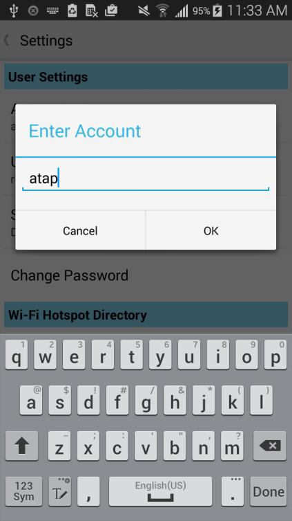 Figure 31: Login Credentials Change Password If your password is expired when you attempt to connect, the AT&T Global Network Client should