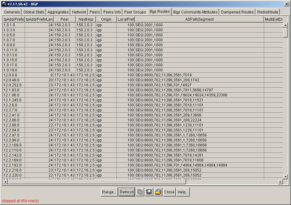 Figure 32 BGP dialog box BGP Routes tab (2 of 2) Chapter 3 Using Device Manager to