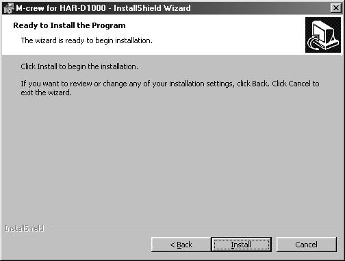 (Normally the files are installed in the C:\Program Files\M_crew for HAR_D1000 folder.