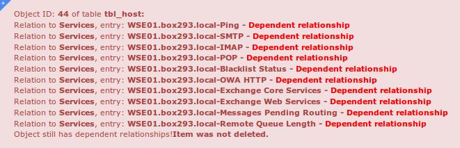 If there are unresolved dependencies, Nagios XI will display an error message in red at the top of the page.