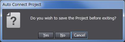 A dialog box is displayed confirming whether to save the project.