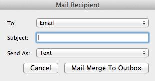 10. In the Mail Recipient window that appears (see Figure 40), for To: click to select the field that contains the recipient s email address. 11. Type a Subject for the email (see Figure 40). 12.