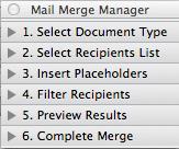 The Mail Merge Manager will appear on your screen (see Figure 1).