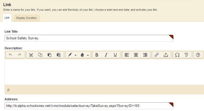Forms & Surveys Blackboard Web Community Manager Publish Forms & Surveys in a Link Library Here's how you publish a form or survey created with the Forms & Surveys tool in a Link Library. 1.