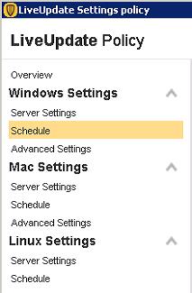In the left pane, select Windows Settings > Schedule.