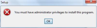 You may get a warning that you must have administrator privileges.