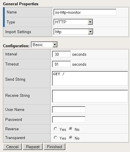 Manually Configuring the BIG-IP LTM for Microsoft IIS Figure 2.1 Creating the HTTP Monitor Creating the pool The first step is to define a load balancing pool for the IIS servers.