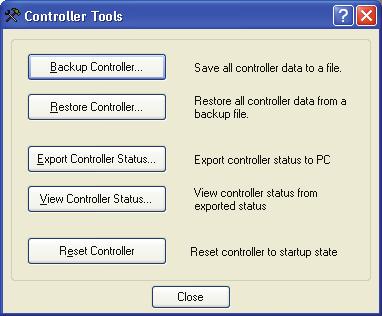 5. The EPSON RC+ 5.0 GUI 5.11.7 Controller Command (Tools Menu) Select Controller from the Tools Menu to open the Controller Tools dialog.