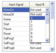 5. The EPSON RC+ 5.0 GUI Setup: Controller: Remote Control For details of Remote function, refer to 10. Remote Control. Setup: Controller: Remote Control Inputs Page Use this page to configure the controller remote control inputs.