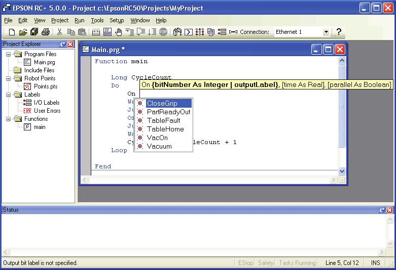 7. Building SPEL+ Applications 7.3.3 Syntax Help When you type in a SPEL+ keyword or user function, the syntax help window will appear to show the syntax of the statement or function.