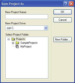 5. The EPSON RC+ 5.0 GUI 5.9.6 Save Command (Project Menu) This command saves all currently open files in the current project that need to be saved.