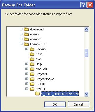 5. The EPSON RC+ 5.0 GUI 4. Verify the import source, import project, and destination project. Check Open Destination Project After Import if you want the project to open after import. 5. Click the Import button.