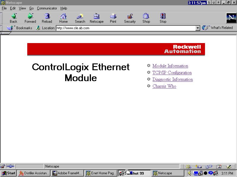 Appendix B 1756-ENET/B Module Web Pages Web Page Diagnostics The Ethernet module s Web pages offer extensive internal and network diagnostics.