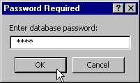 That's great---our database is now password protected. If we now close the Database, and then attempt to open it again, we'll be prompted for a password.